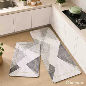 Set prostirki za kuhinju 40×60 i 40×120 cm — sivi trokuti