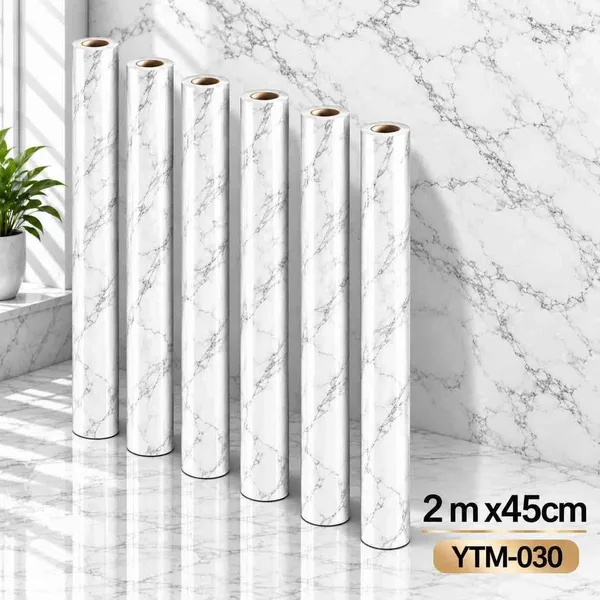 Samoljepljiva tapeta širine 45 cm — svijetli mramor YTM-030