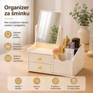 Organizer za šminku s ogledalom i 2 ladice ZY5019