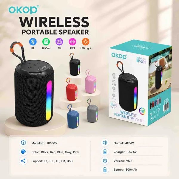 Prijenosni Bluetooth zvučnik sa svjetlom, KP-599