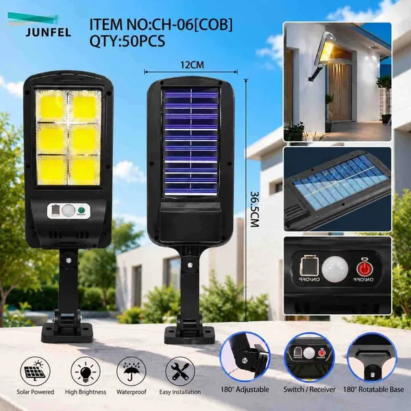 Solarna ulična lampa sa senzorom pokreta, COB, 36,5 cm CH-06