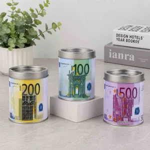 Limena pepeljara s poklopcem i printom novčanice