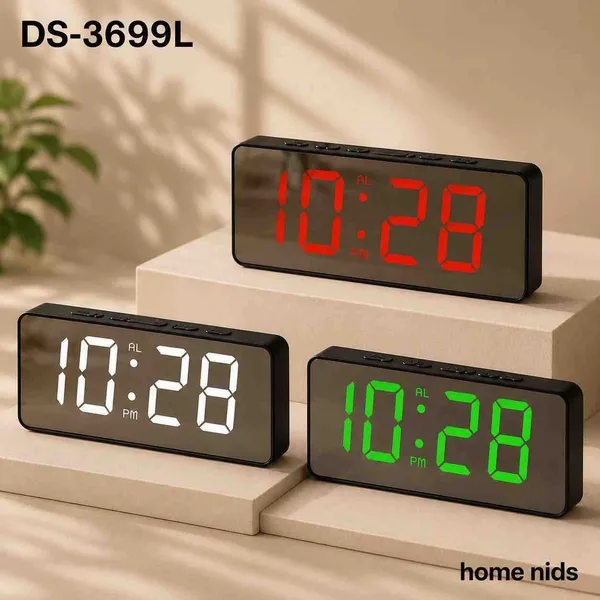 Digitalni LED sat s ogledalom i velikim brojevima, DS-3699L
