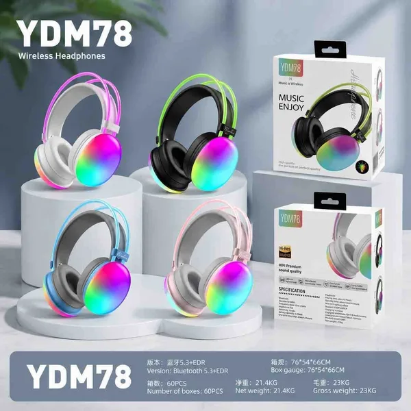 Bežične naglavne slušalice s RGB svjetlom YDM78