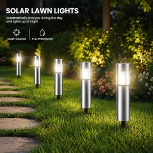 Solarna ubodna lampa stubić od inoksa za travnjak 834-117