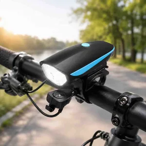 Prednja lampa za bicikl sa sirenom, punjiva preko USB-a