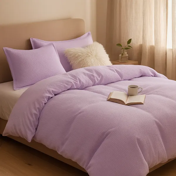 Krep posteljina bračna — lavanda — ambijent
