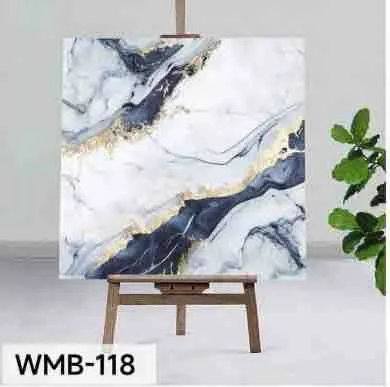 Samoljepljiva vodootporna pločica za zid i pod 60×60 cm — bijelo-crni mramor sa zlatom WMB-118