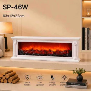 LED dekorativni kamin s efektom plamena — 63 cm, klasični okvir