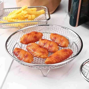 Okrugla žičana rešetka s nožicama za fritezu i pečenje