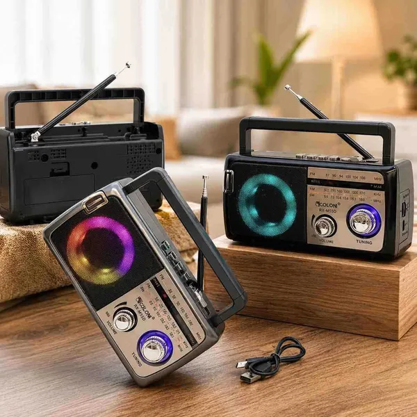 Radio s ručkom i šarenim svjetlom zvučnika, RX-M55D