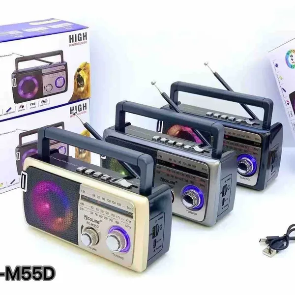 Radio s ručkom i šarenim svjetlom zvučnika, RX-M55D (slika 2)