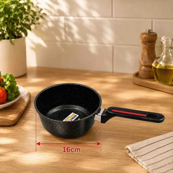 Mala šerpa s kamenim premazom i crno-crvenom drškom, 16 cm (slika 2)
