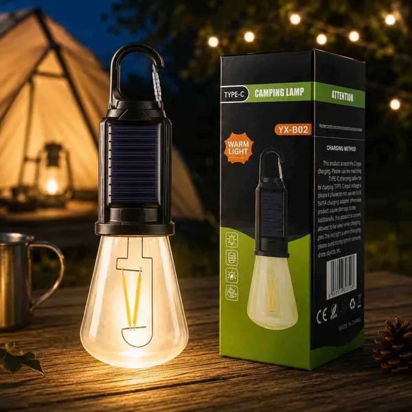 Solarna viseća LED sijalica s kukom za kampovanje B-02