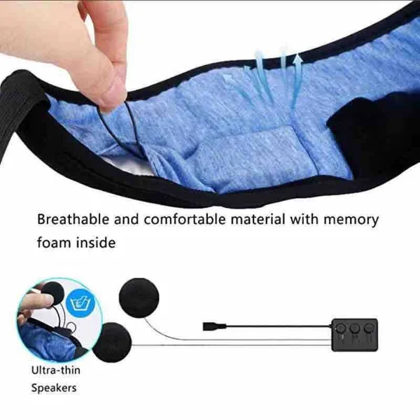 Maska za spavanje s ugrađenim Bluetooth slušalicama (slika 4)