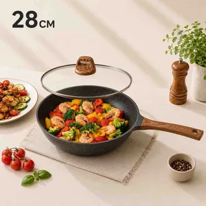 Duboka tava s poklopcem 28 cm, granitni premaz