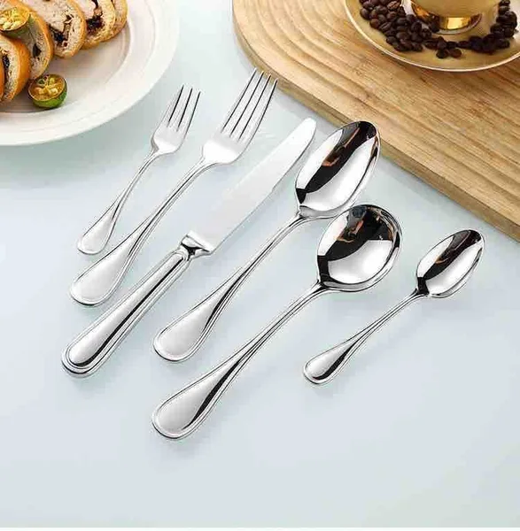 Viljuške s ukrasnim rubom drške, set od 6 — 14 cm, za desert (slika 2)