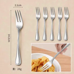 Viljuške s ukrasnim rubom drške, set od 6 — 14 cm, za desert