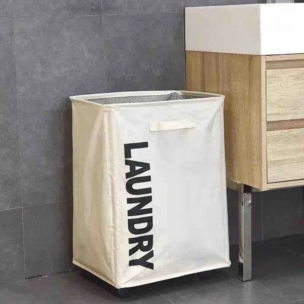 Korpa za veš na točkićima s mrežastim poklopcem 60×43×30 cm (slika 2)