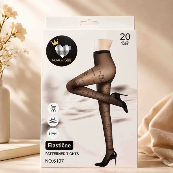 Elastične hulahopke s uzorkom 20 DEN
