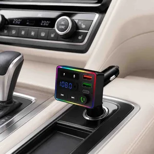 FM transmiter za auto s Bluetoothom i LED okvirom, M34, priključci sprijeda