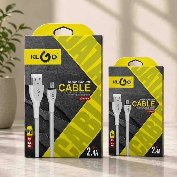 Micro USB kabl KLGO S-26, 1 m, 2,4 A, bijeli