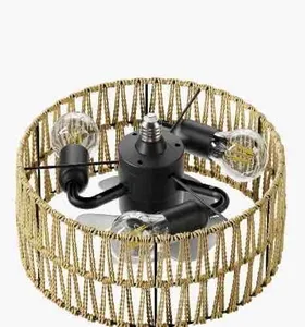 Plafonska lampa s ventilatorom i pletenim abažurom, s daljinskim (slika 2)