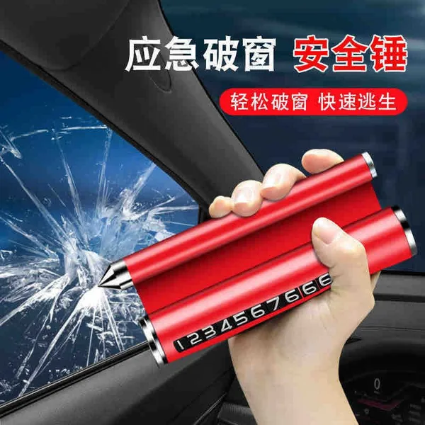Kartica s brojem telefona za auto, s čekićem za staklo (slika 4)