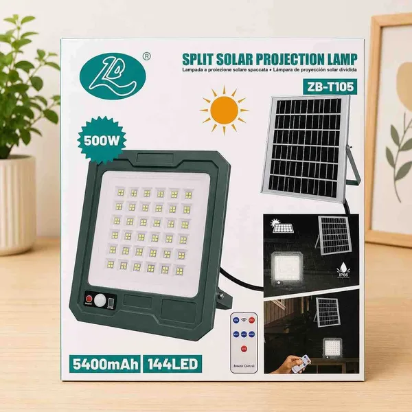 Solarni LED reflektor 144 LED s panelom na kablu i daljinskim ZB-T105