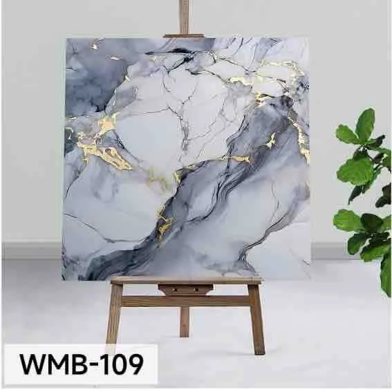 Samoljepljiva vodootporna pločica za zid i pod 60×60 cm — sivoplavi mramor sa zlatom WMB-109