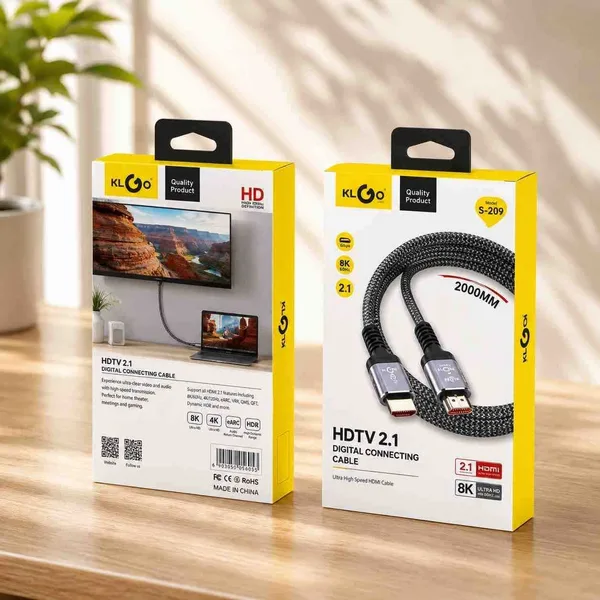 Pleteni HDMI 2.1 kabl KLGO S-209, 8K, 2 m