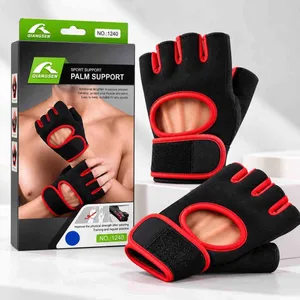 Rukavice za fitness bez prstiju 1240, crno-crvene