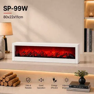 LED dekorativni kamin s efektom plamena — 80 cm, moderni okvir