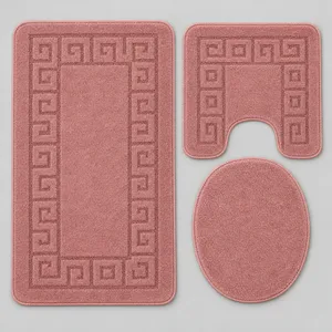 Set prostirki za kupatilo i WC, 3 dijela — roze