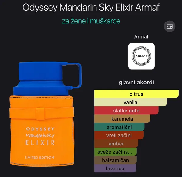 Mandarin Sky Elixir Armaf 60 ML