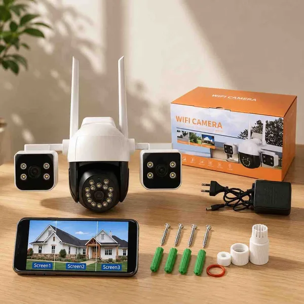 WiFi sigurnosna kamera s tri leće, okretna 360°