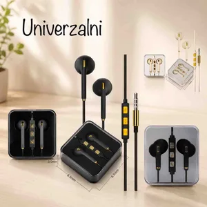 Univerzalne slušalice s mikrofonom, crne sa zlatnim detaljima