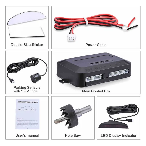 Parking senzori za auto, 4 senzora s LED displejem (slika 6)