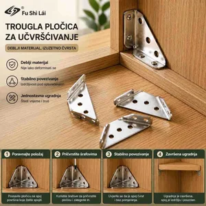 Trouglaste metalne pločice za učvršćivanje namještaja, 10 komada