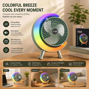 Stoni ventilator s RGB svjetlom u obliku mjeseca, USB