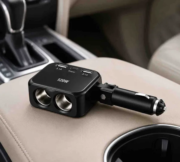 Razdjelnik upaljača za auto, 2 utičnice i 2 USB