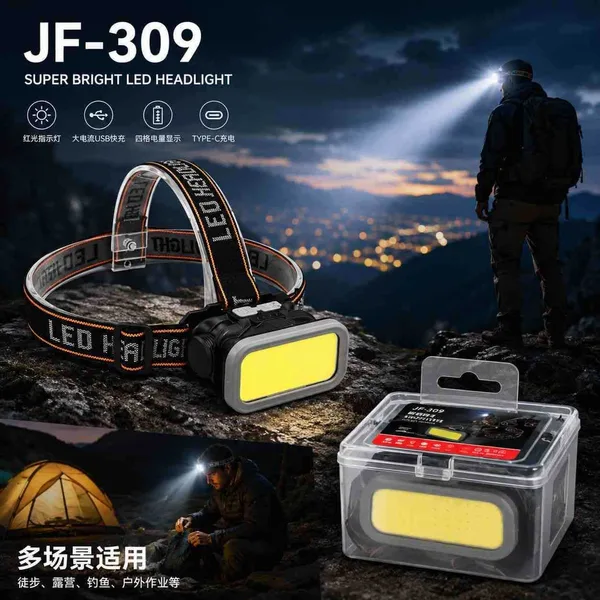 Punjiva čeona lampa sa širokim COB svjetlom, Type-C JF-309