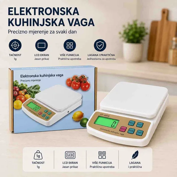 Elektronska kuhinjska vaga s više funkcija SF-400A