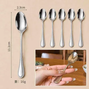 Kašike s ukrasnim rubom drške, set od 6 — 11 cm, za kafu