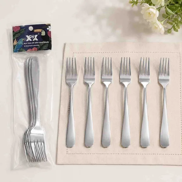 Viljuške za jelo s glatkom drškom 21 cm, set od 6
