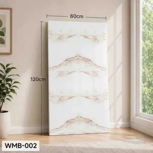 Samoljepljiva zidna pločica 60×120 cm — bijeli mramor s bež žilama WMB-002