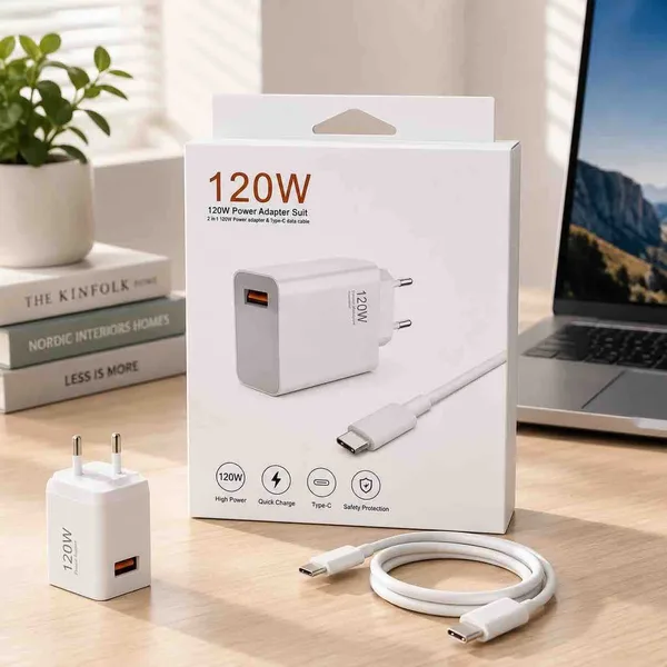 Komplet za brzo punjenje 120 W, USB punjač i USB-C kabl
