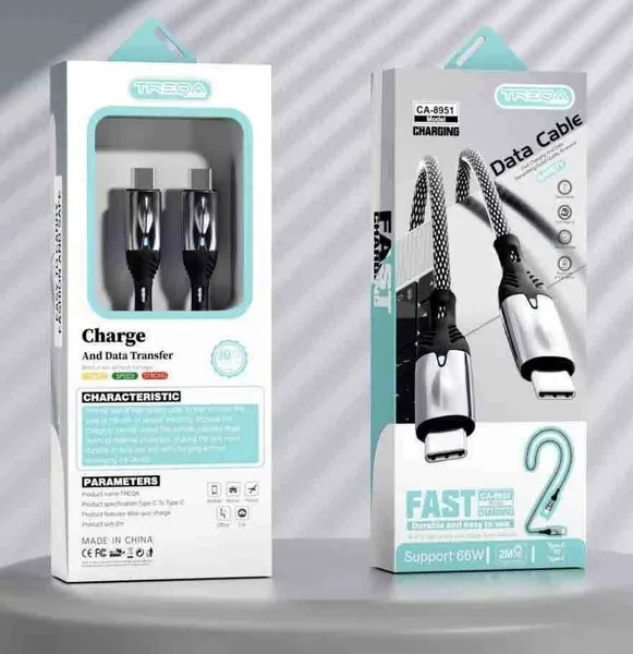 Pleteni USB-C kabl TREQA CA-8953, 2 m