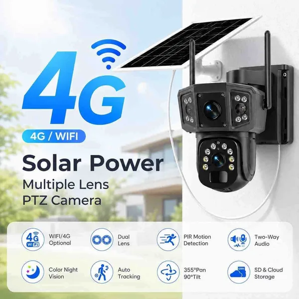 Solarna 4G kamera s dvije leće V380