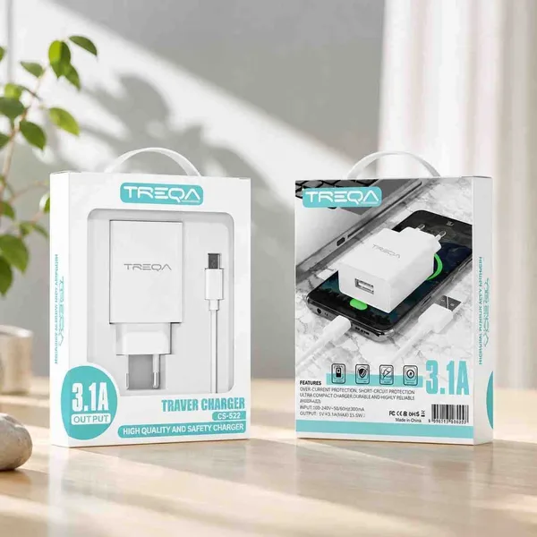 Punjač za mobitel TREQA 3,1 A s micro USB kablom